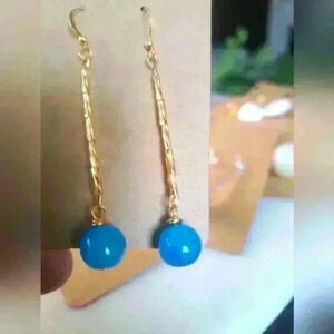 Goldplatedhook with glass  beads earri gs